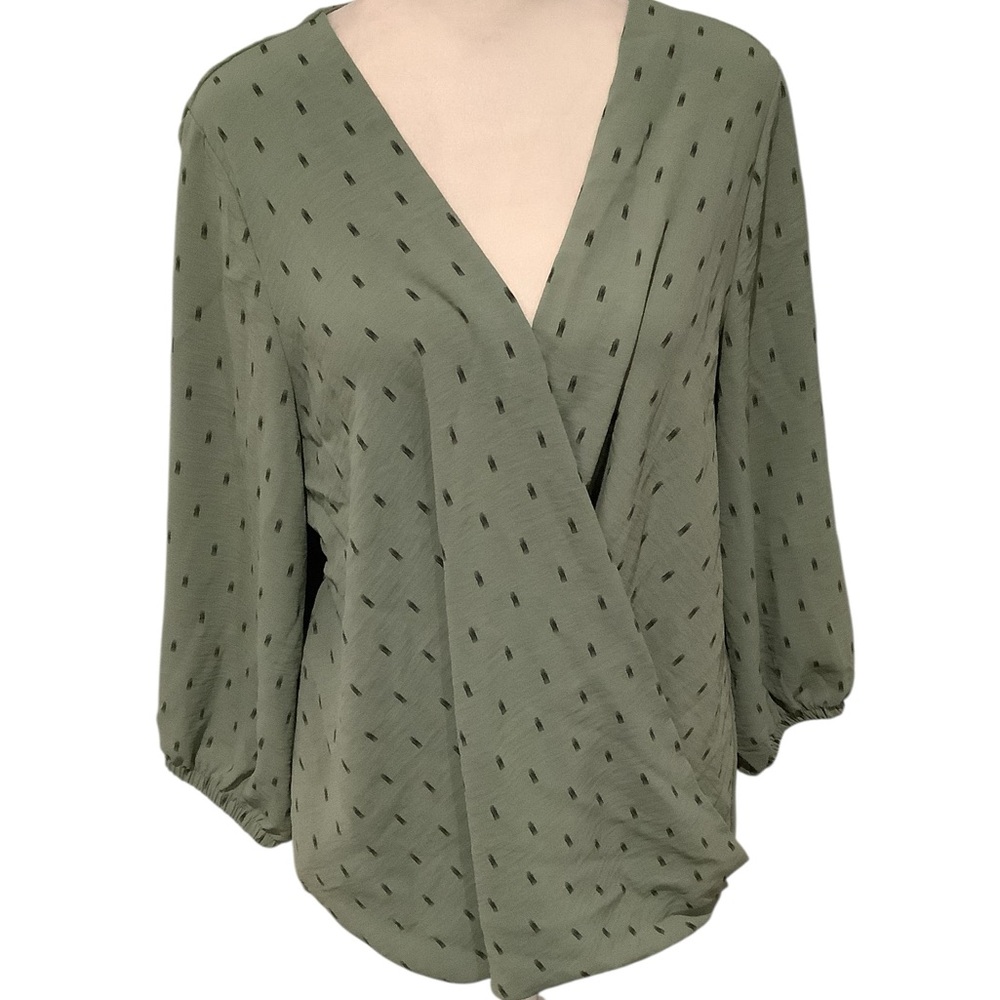 Elegant Olive Women's Blouse High Low Hem. BRAND NEW WITH TAGS.